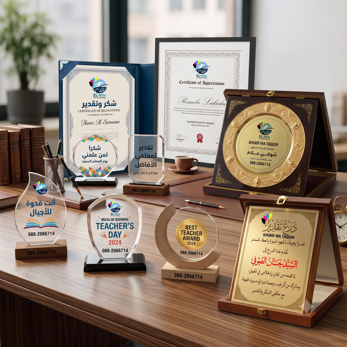 دروع وشهادات تقدير وتكريم